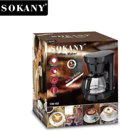 Sokany CM-102A Καφετιέρα Φίλτρου 650W Black