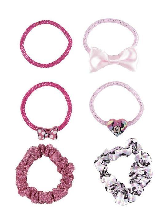 Minnie Mouse Set Kids Hair Ties Multicolour 6 Pieces