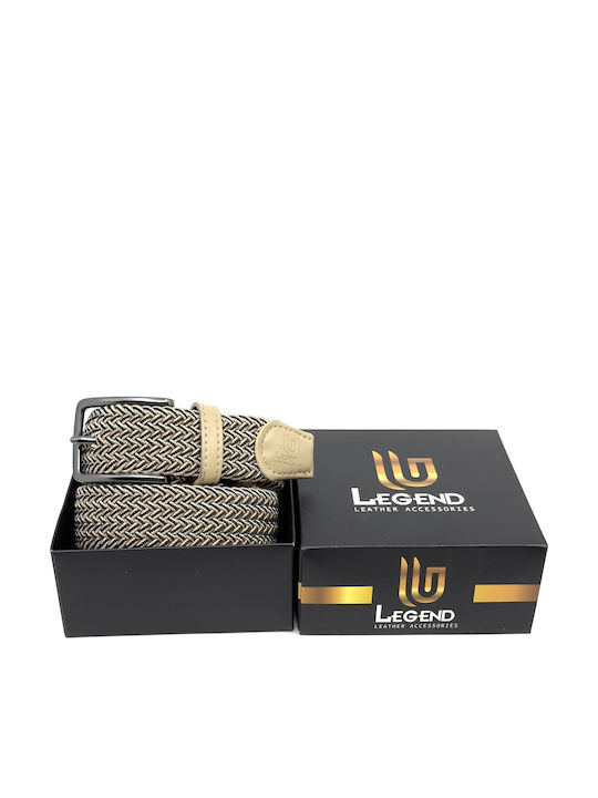 Elastic Men's Belt Knitted Beige