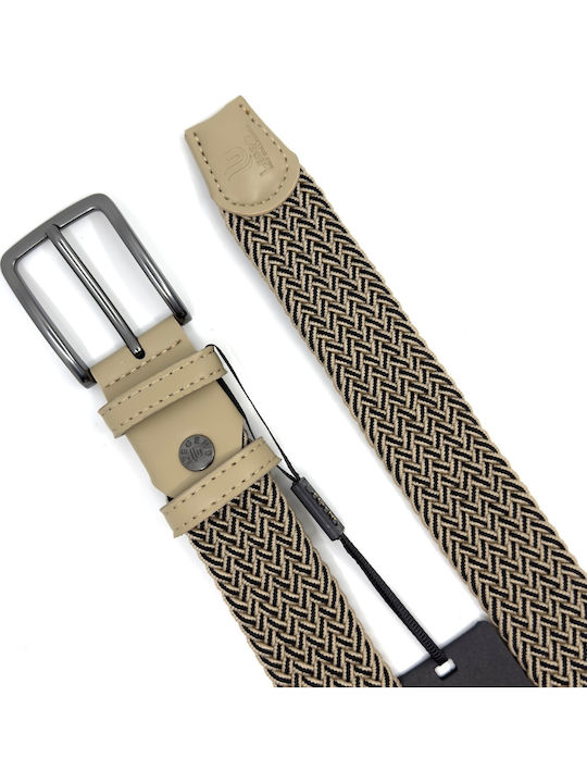 Elastic Men's Belt Knitted Beige