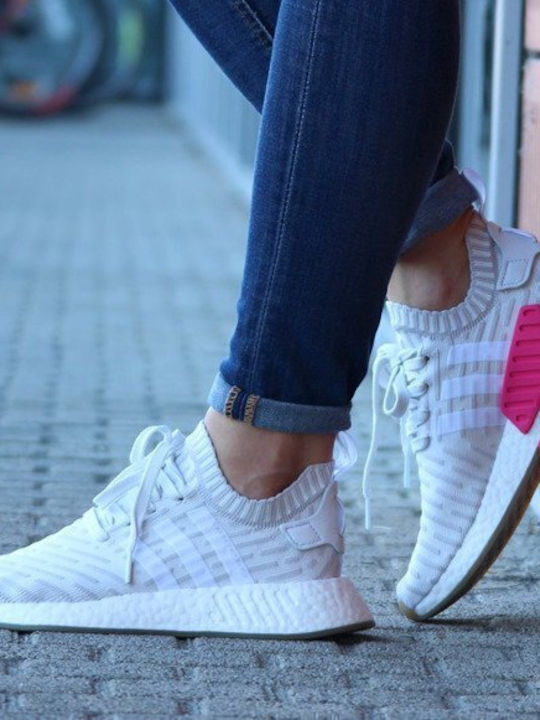 NMD_R2 Primeknit Γυναικεία Sneakers Λευκά