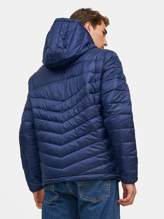 Jack & Jones Geacă pentru bărbați de iarnă Puffer Albastru