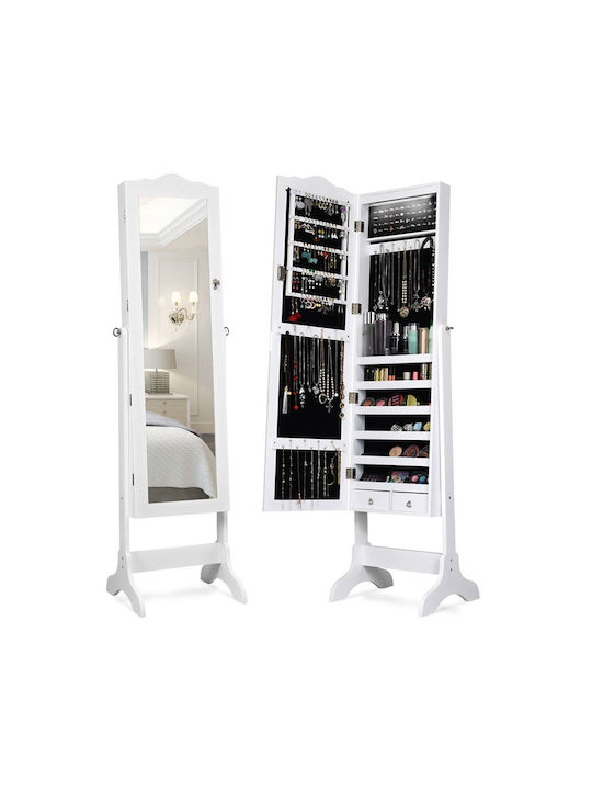Costway Floor Mirror with White Wooden Frame 160x41.5cm