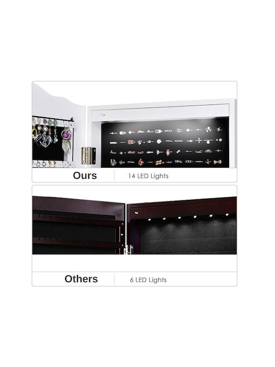 Costway Floor Mirror with White Wooden Frame 160x41.5cm