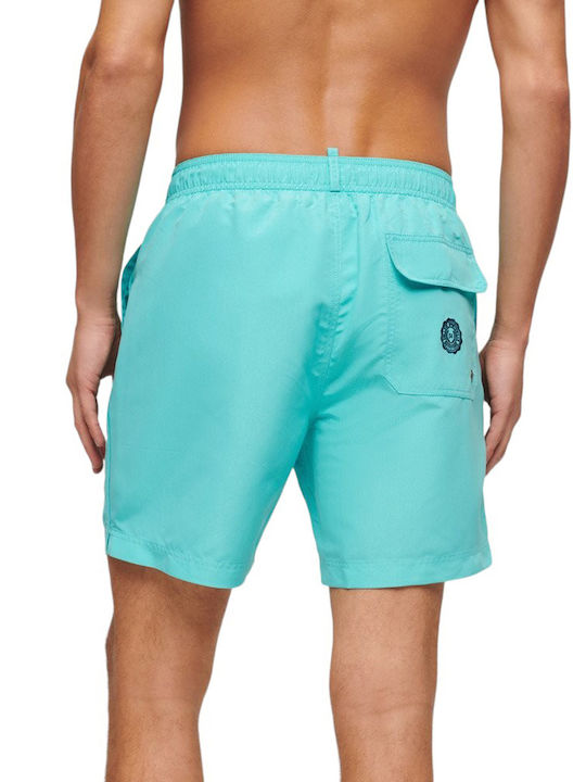 Superdry D2 Ovin Vintage Polo Men's Swimwear Shorts Aquamarine Blue