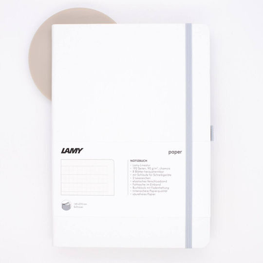 Lamy Σημειωματάριο A6 192 Φύλλων με Λευκές Σελίδες με Λάστιχο και Στυλοθήκη Λευκό
