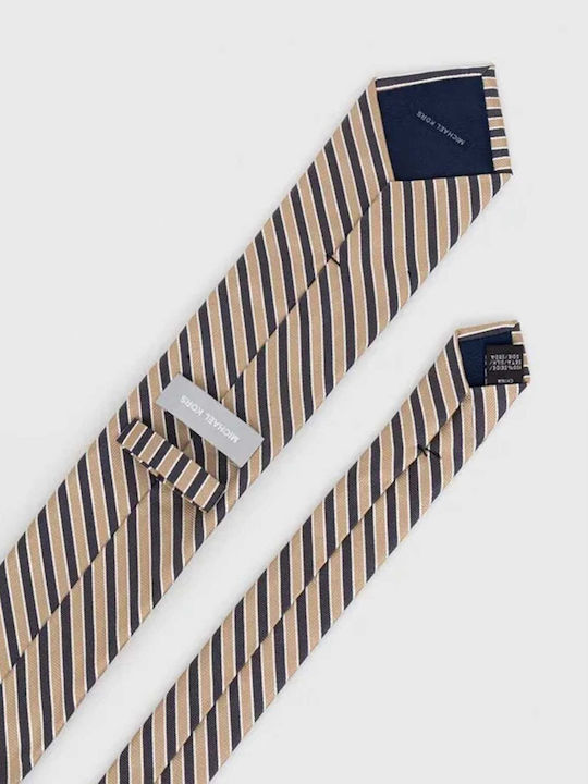 Michael Kors Ανδρική Γραβάτα με Σχέδια σε Μπεζ Χρώμα