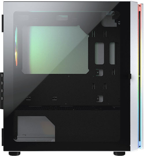 Cougar Purity RGB Геймърско бюро Мини кула Компютърна кутия със страничен прозорец Бял