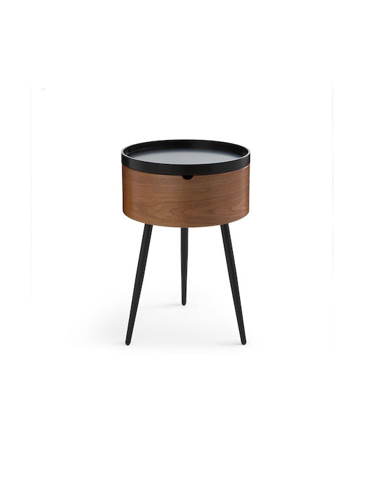 Нощно Шкафче Дървено Черно 38x38x57.2см