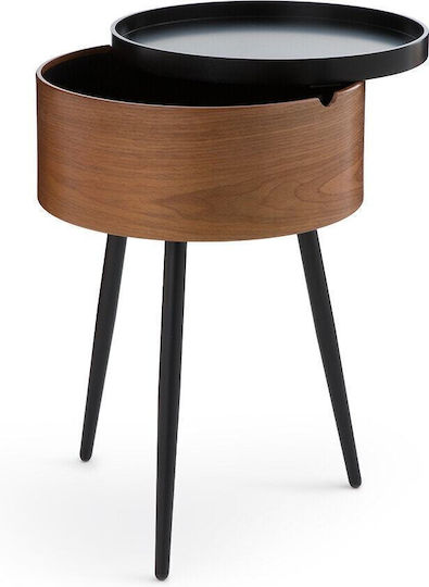 Nachttisch Holz Schwarz 38x38x57.2cm