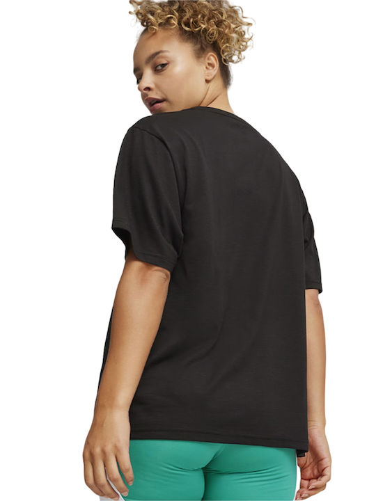 Puma Damen Sport Oversized T-Shirt Schnell trocknend Polka Dot Schwarz