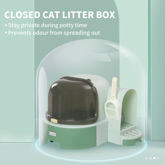 Pawhut Katzentoilette Geschlossen Grün L52 x B60 x H42cm