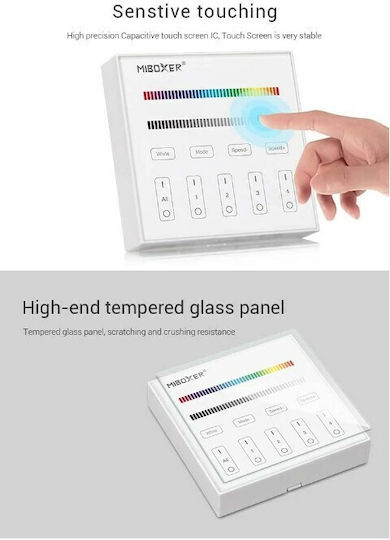 Επιτοίχιος Διακόπτης Dimmer με Πλαίσιο LED Αφής