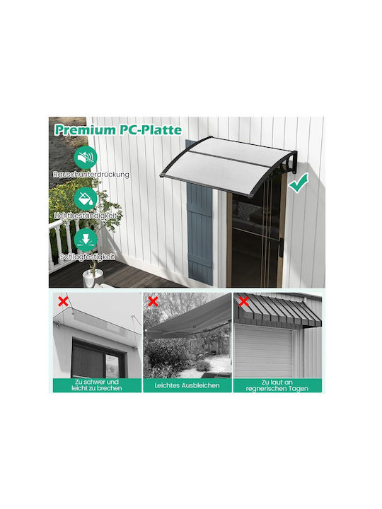 Costway Polycarbonat Kapuzinerdach P122xB99cm