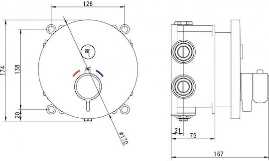 Inter Ceramic Mischpult Eingebaute Wasserhähne für Dusche Schwarz