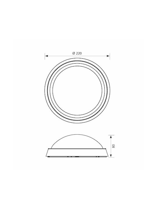 Vivalux Outdoor Ceiling Light with Integrated LED in White Color VIV004743