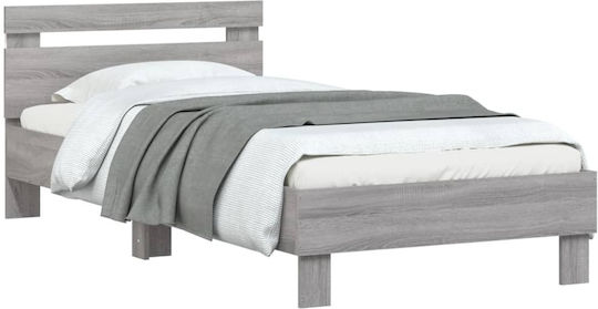 King Size Holzbetten Grau mit Lattenrost für Matratze 190x190cm