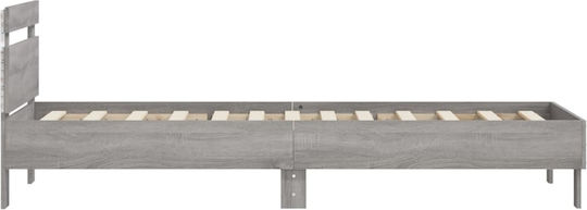 King Size Holzbetten Grau mit Lattenrost für Matratze 190x190cm