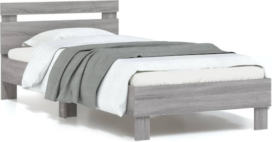 King Size Holzbetten Grau mit Lattenrost für Matratze 190x190cm