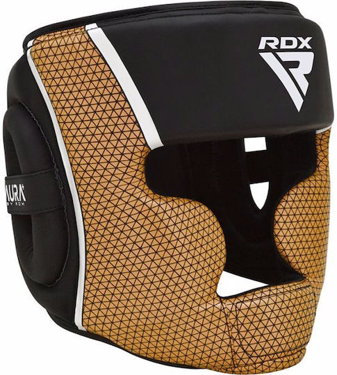RDX Adult Full Face Boxing Headgear Leather Black