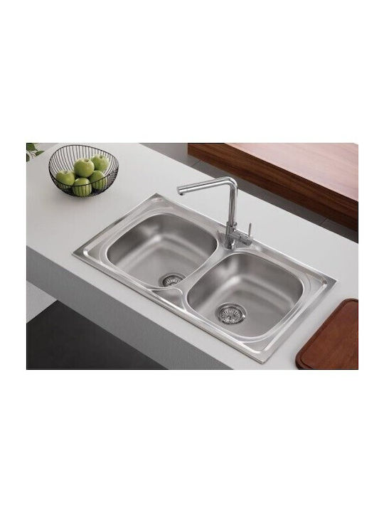 Donau DE 133 Vessel Sink Inox Matte W78xD44cm Silver