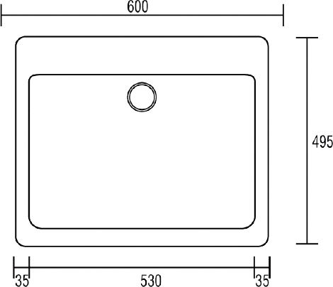 Crown R-60 Economic 6860 Ένθετος από Συνθετικό Γρανίτη Μ60xΠ49.5cm Γκρι