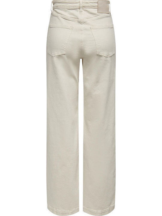 Wide Hoch tailliert Damenjeans in Weiter Linie White