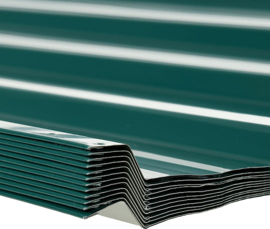 Outsunny Metal Fence Panel in Green Color 1.29m x 45cm