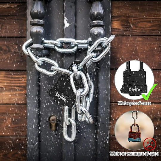 Dial Plastic Padlock Brass with Key 70mm Black 1pcs