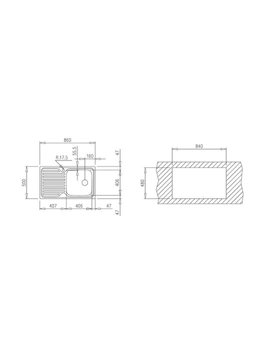Teka Classic 1B 1D (Super Bowl) 10119013 Drop-In Мивка Inox Сатен Ш86xД50см Сребрист