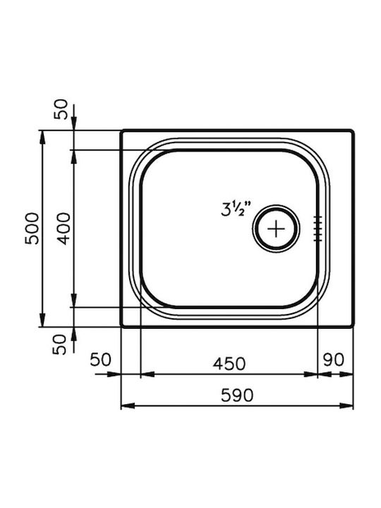 Foster 1511 Drop-In Sink Inox Satin W45xD40cm Silver