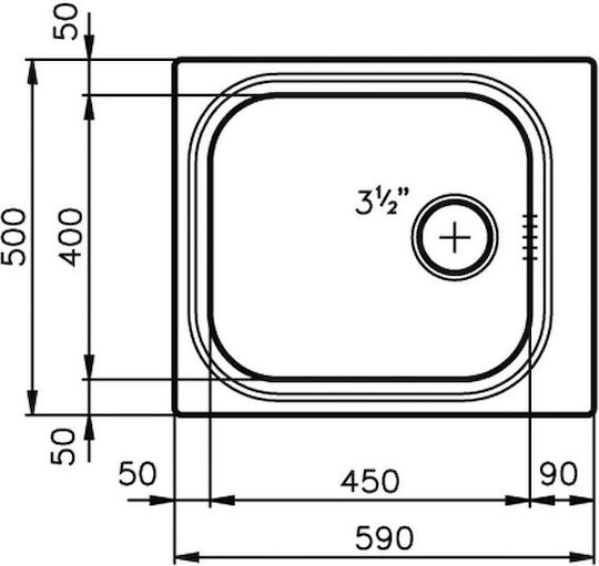 Foster 1511 Ένθετος Inox Σατινέ Μ45xΠ40cm Ασημί