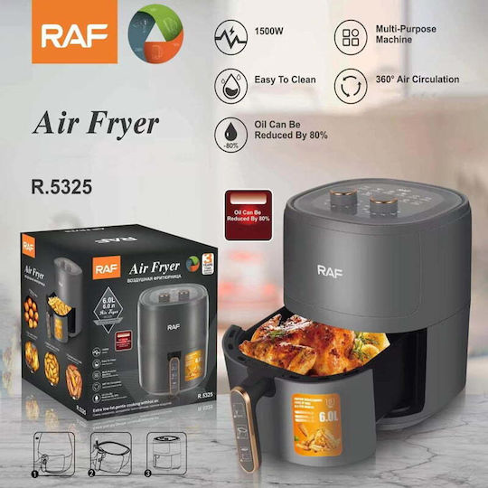 Raf R-5325 Heißluftfritteuse 6Es Schwarz
