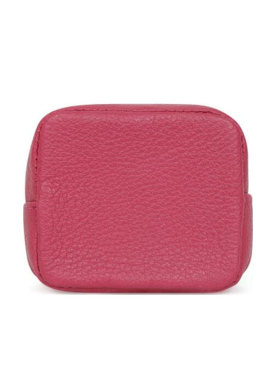 Small Leather Women's Wallet Coins Fuchsia
