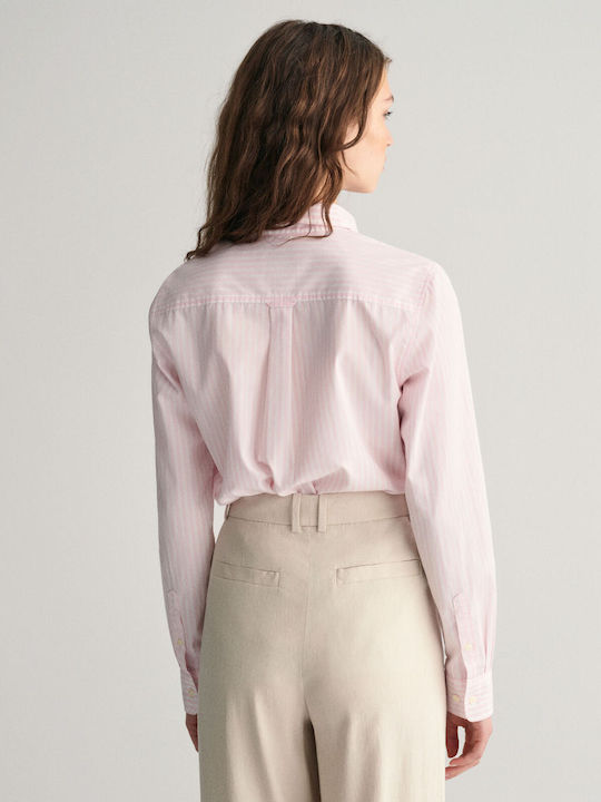 Gant Langärmelig Damen Hemd Rye Pink Gestreift