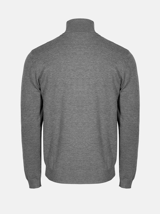 Hamaki-Ho Men's Long Sleeve Sweater Turtleneck Gray