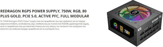 Redragon GC-PS006 750W Μαύρο Τροφοδοτικό Υπολογιστή Full Modular 80 Plus Gold