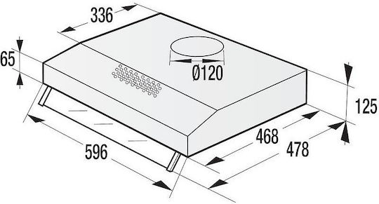 Gorenje Ελεύθερος Απορροφητήρας 60cm Λευκός