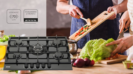 MPM Gas Cooktop With Frame Autonomous 51x68.4εκ.