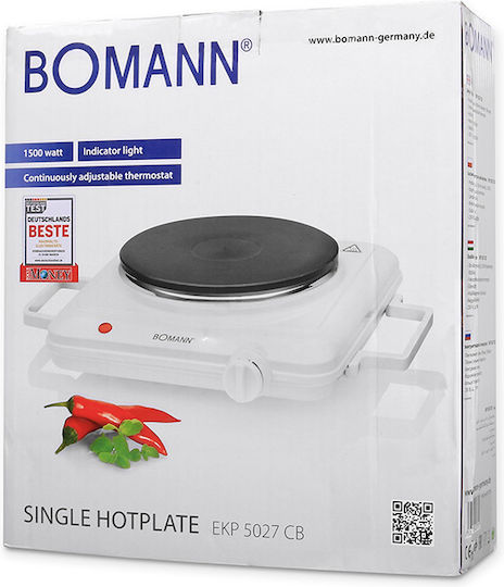 Bomann EKP 5027 Επιτραπέζια Εστία Εμαγιέ Μονή Λευκή