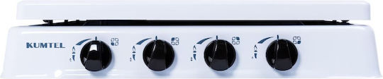 Kumtel Επιτραπέζια Εστία Υγραερίου με 4 Εστίες Λευκή