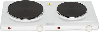 Severin Enamel Countertop Double Burner White