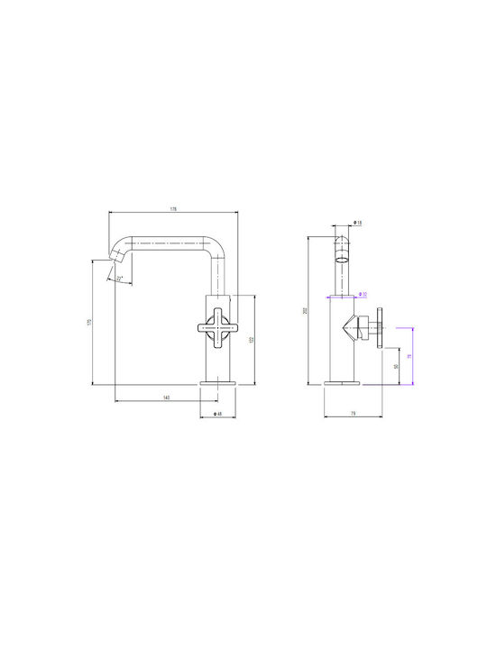 La Torre Mixing Sink Faucet Copper