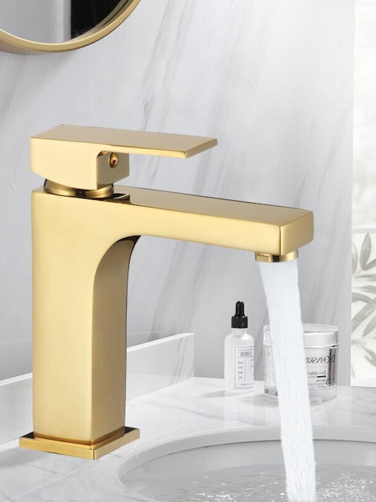 Inter Ceramic Yasmina ICF 1008866 Αναμεικτική Μπαταρία Νιπτήρα Χρυσή