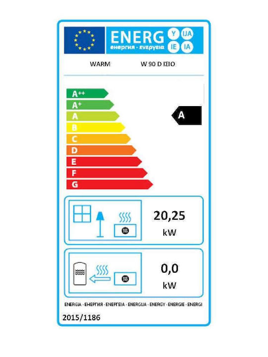 Warm Kaminofen Holz Warmluft 20.25kW Gerade mit Schiebetür
