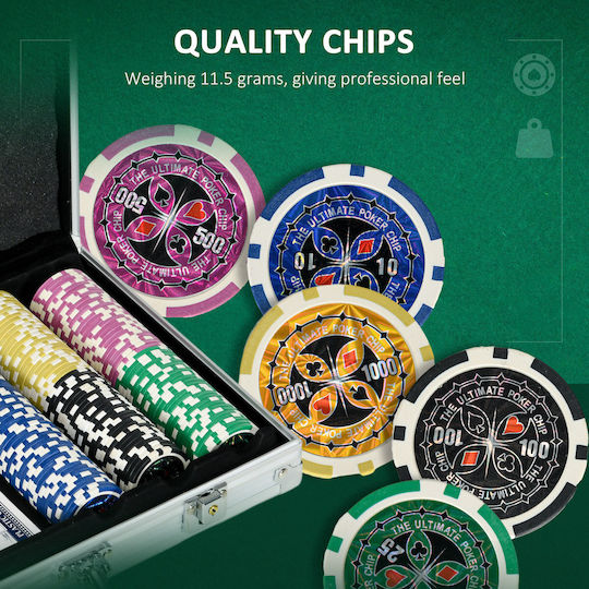 Sportnow Set 300 Poker Chips with 3 Decks
