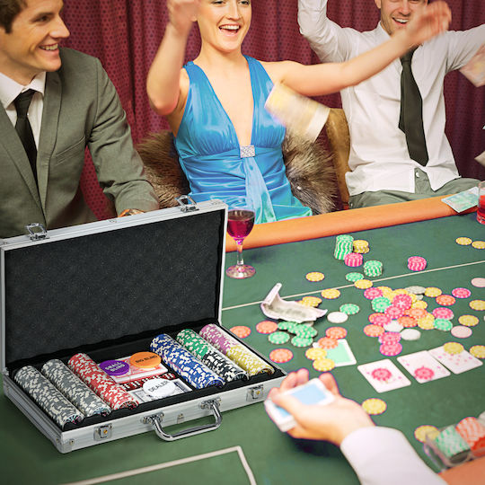 Sportnow Set 300 Poker Chips with 3 Decks
