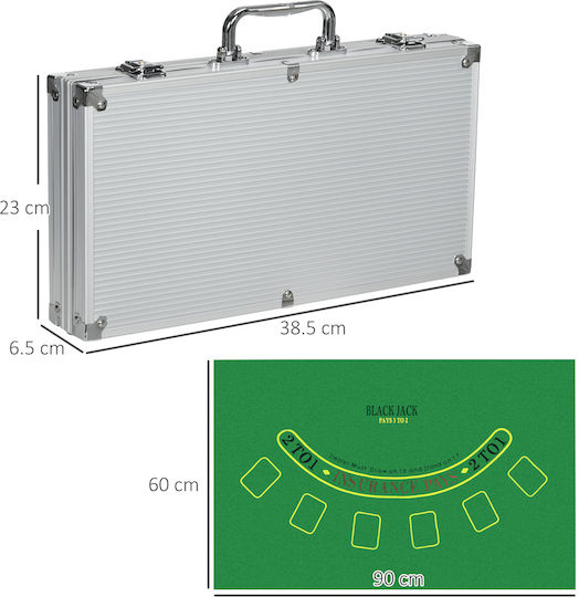 Sportnow Set 300 Poker Chips with 3 Decks