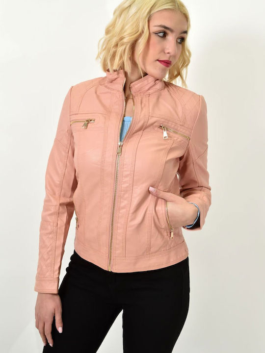 Γυναικείο Biker Jacket Ροζ