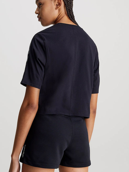 Calvin Klein Femeie Sport Crop Tricou Negru